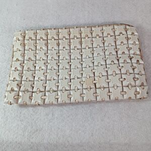 Vintage PlastiFlex Ivory Lucite Tile Clutch Purse Handbag 11" Mid Century MCM